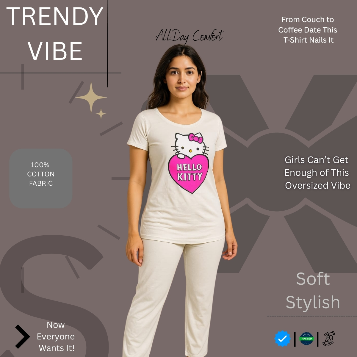 Soft Cotton Ladies T-Shirt Set Fashion Meets Comfort